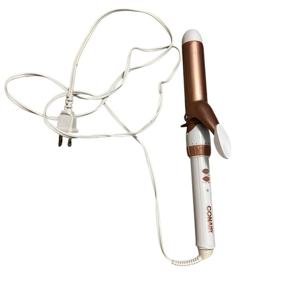 Conair Double Ceramic Hair Curling Iron 1 1/2 Inch Barrel White/Rose Gold - Picture 2 of 4